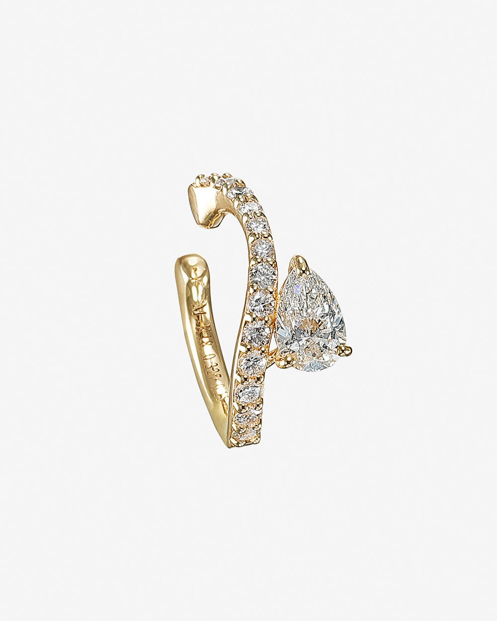 PEAR-SHAPE DIAMOND & CURVE LINE EAR CUFF　受注生産 - 写真2枚目