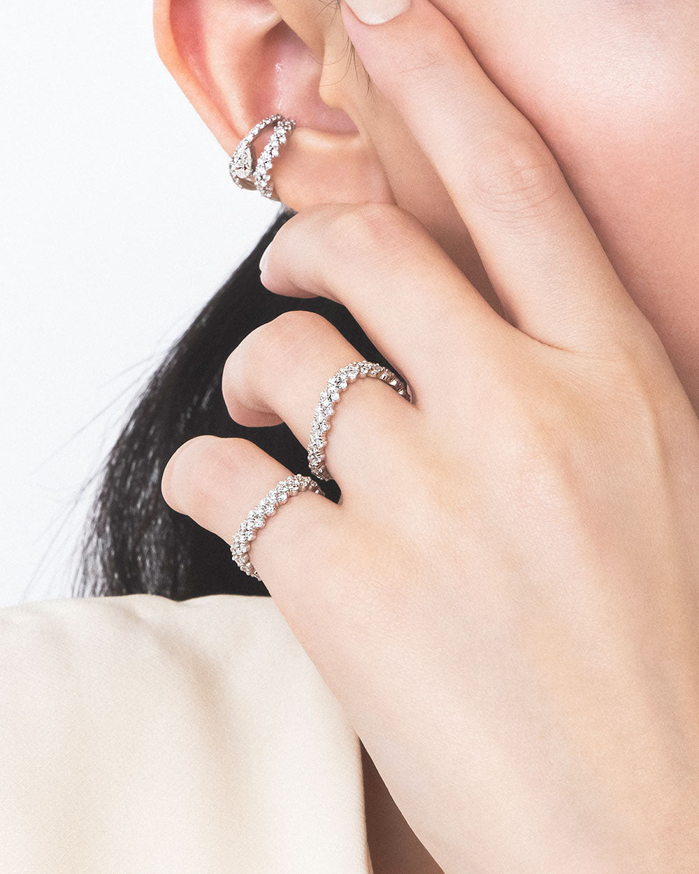 DIAMOND PAVE FULL ETERNITY RING　受注生産 - 写真7枚目