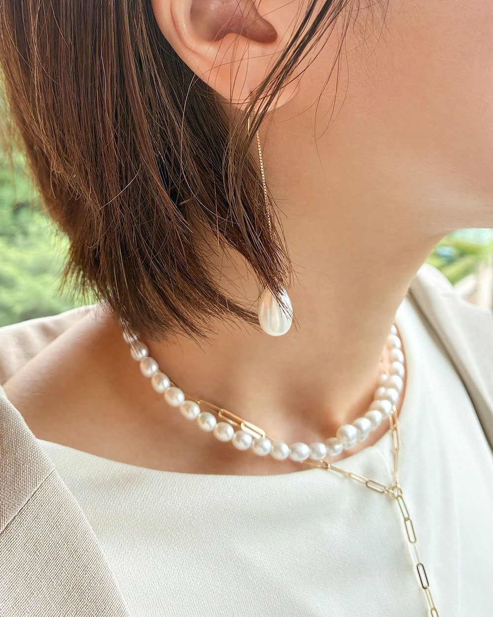 DAPHNE LONG NECKLACE YG ｜マグノリア・ホワイト ジュエリー公式