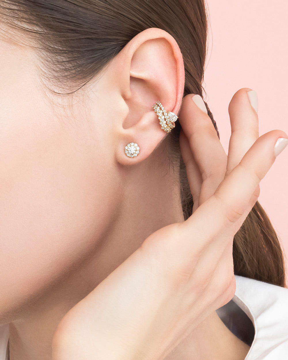 PEAR-SHAPE DIAMOND & CURVE LINE EAR CUFF　受注生産 - 写真11枚目