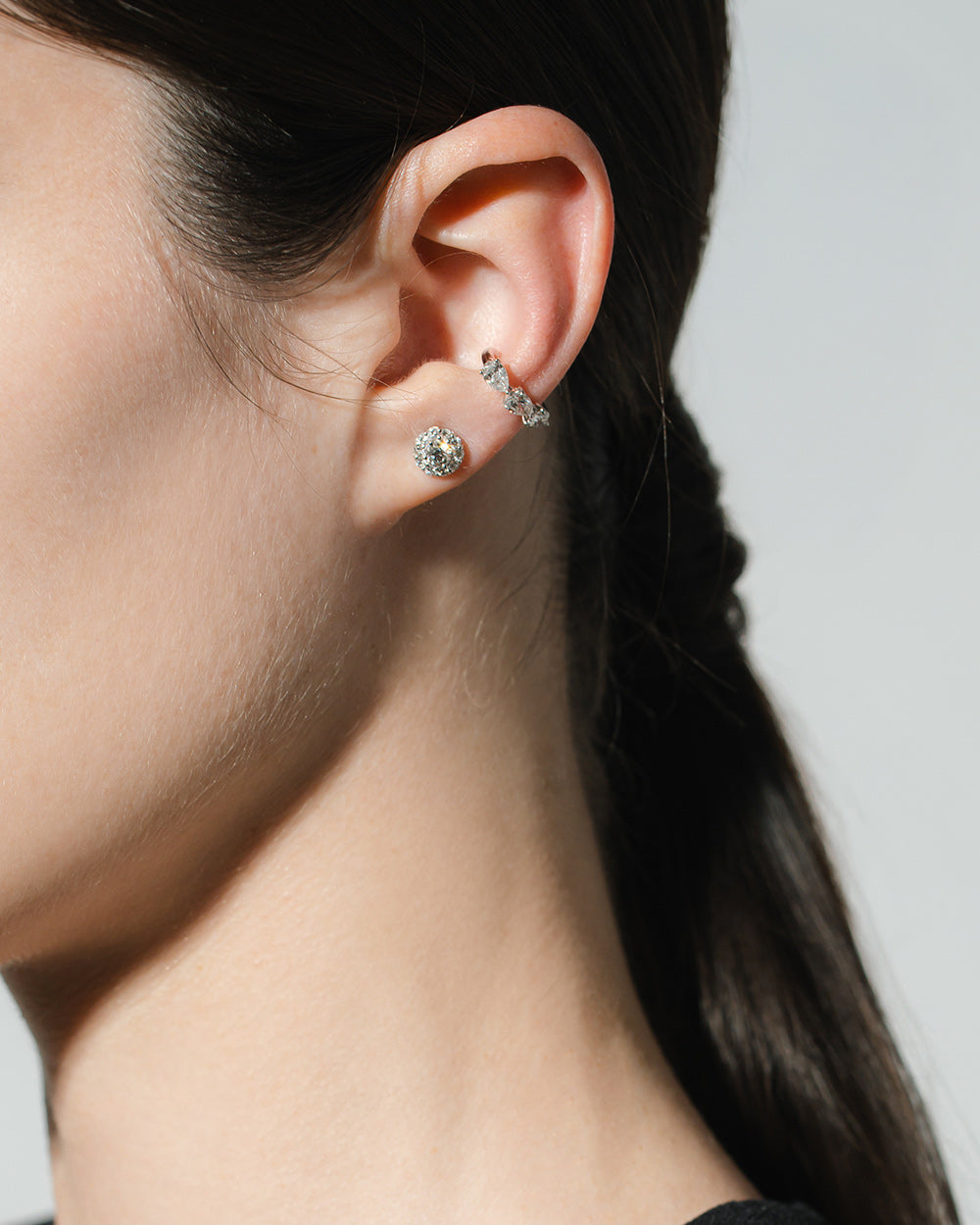 THREE PEAR-SHAPES DIAMONDS EAR CUFF　受注生産 - 写真4枚目